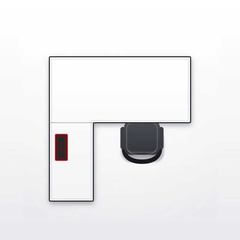Cabin table Flipup on Return Table - configuration drawing