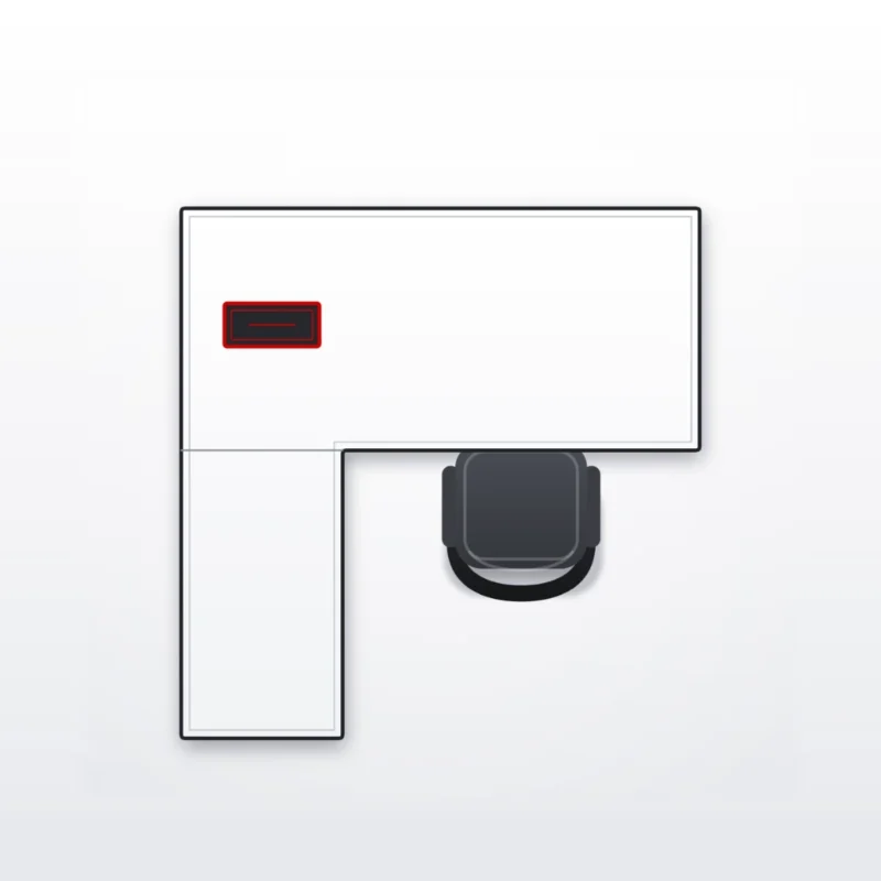 Cabin table Horizontal Flip Up - configuration drawing