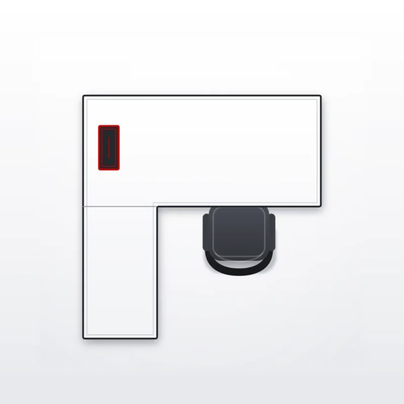 Cabin table Vertical Flip Up - configuration drawing