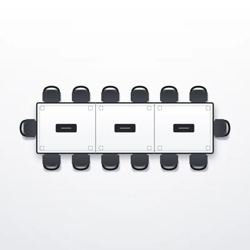 Conference table Fourteen Pax - configuration drawing