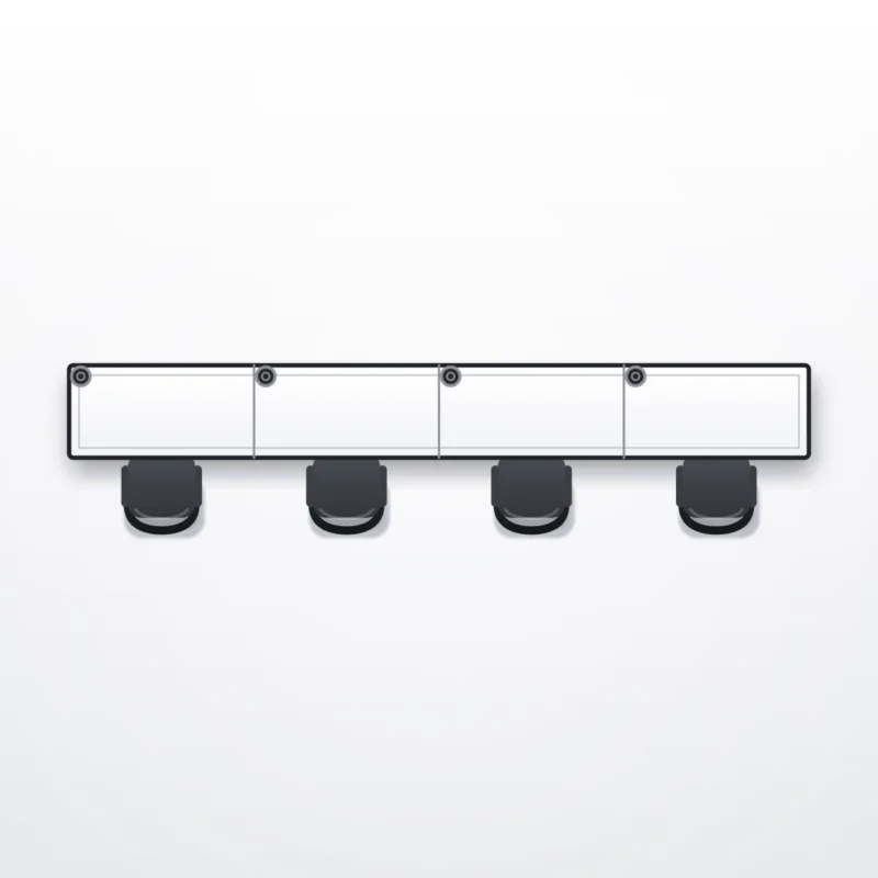 Desk configuration Four Seater NS Linear - configuration drawing