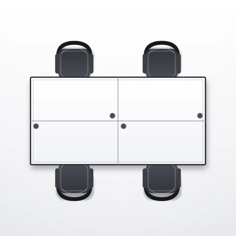 Desk configuration Four Seater Sharing - configuration drawing