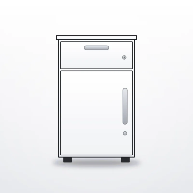 Pedestal One Drawer and One Door - configuration drawing