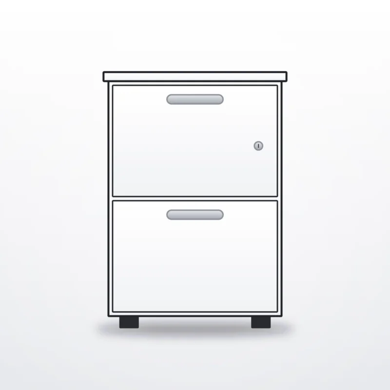 Pedestal Two Equal Drawers - configuration drawing