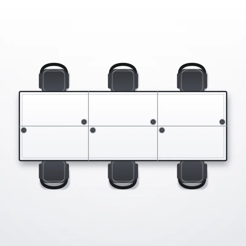 Desk configuration Six Seater Sharing - configuration drawing