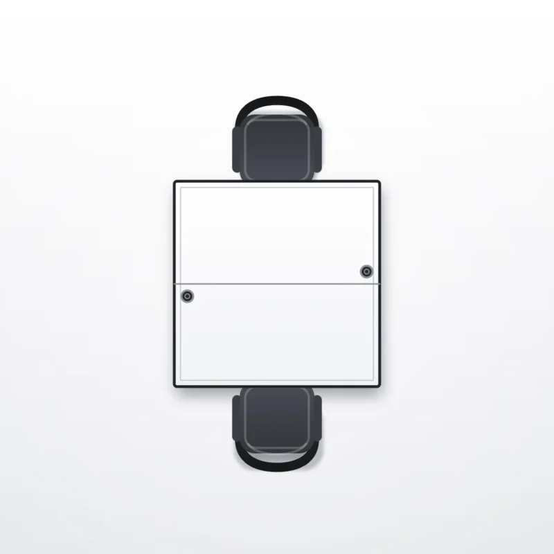 Desk configuration Two Seater Sharing - configuration drawing